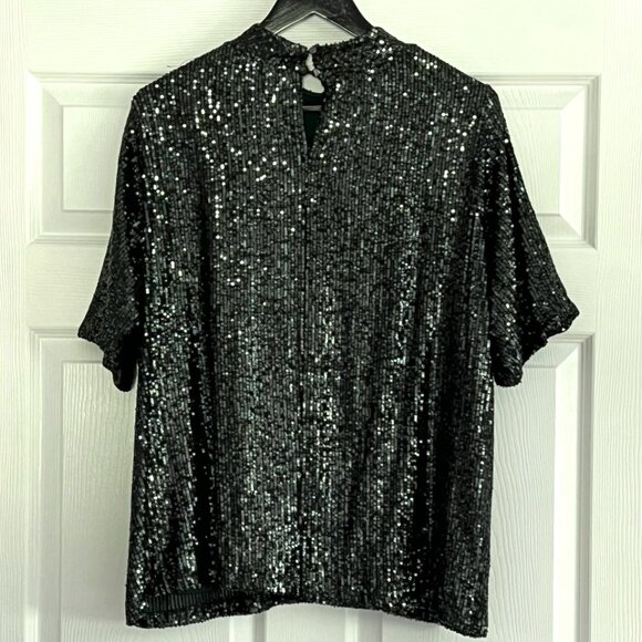 Calvin Klein short sleeve green sequin top blouse size 1X NWT - Picture 6 of 8
